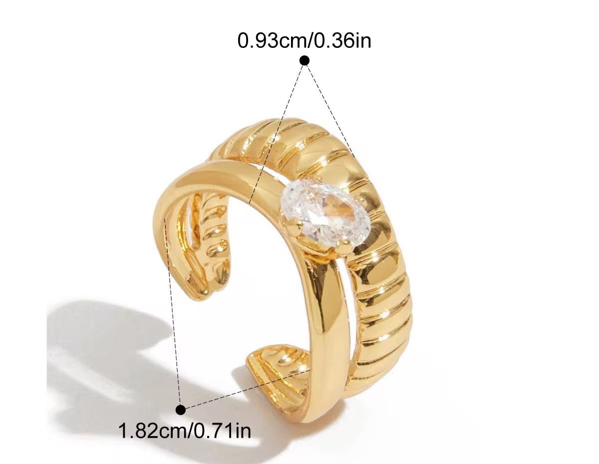Ridge Crystal Ring