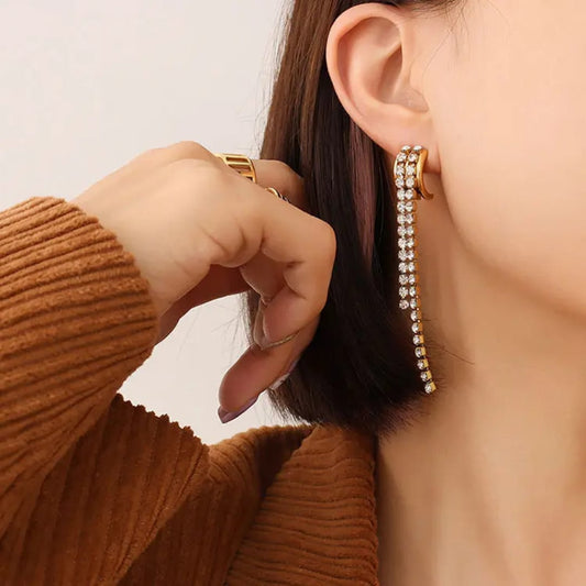Crystal Line Earrings