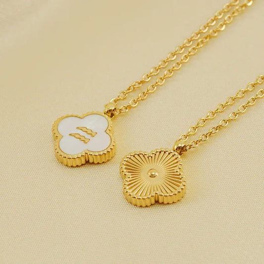 Reversible Zodiac Clover Necklace