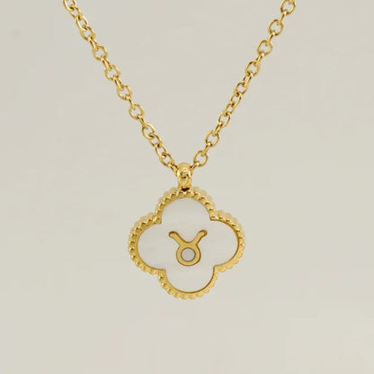 Reversible Zodiac Clover Necklace