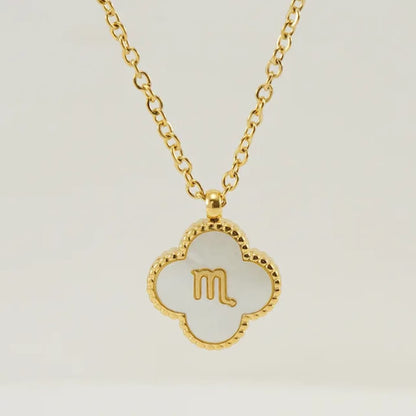 Reversible Zodiac Clover Necklace