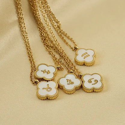 Reversible Zodiac Clover Necklace