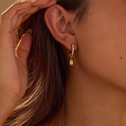 Golden Tear-drop Earrings
