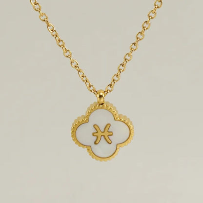 Reversible Zodiac Clover Necklace
