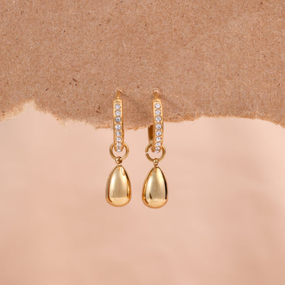 Golden Tear-drop Earrings