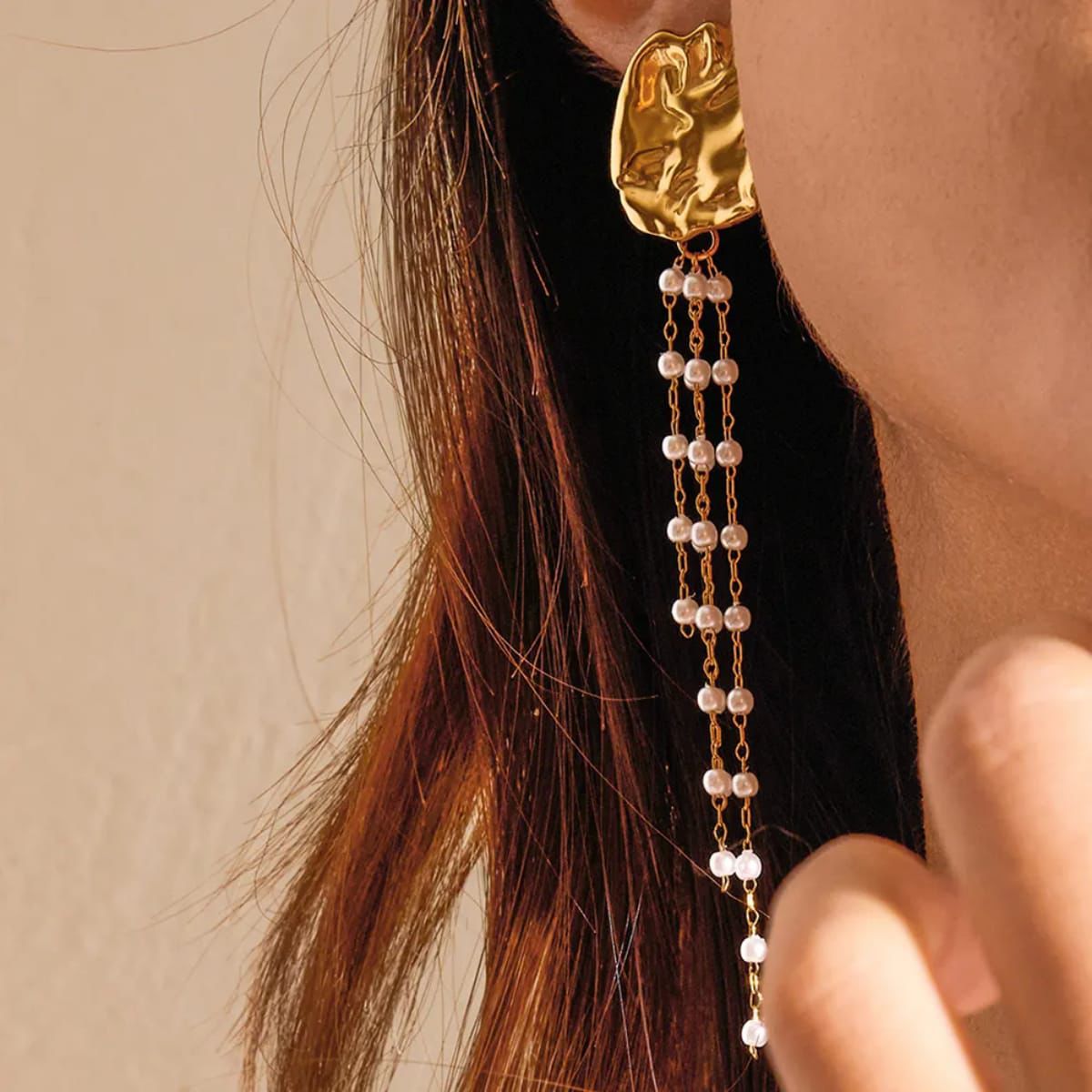 Royal Pearl Tassel Earrings
