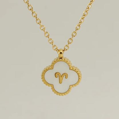 Reversible Zodiac Clover Necklace