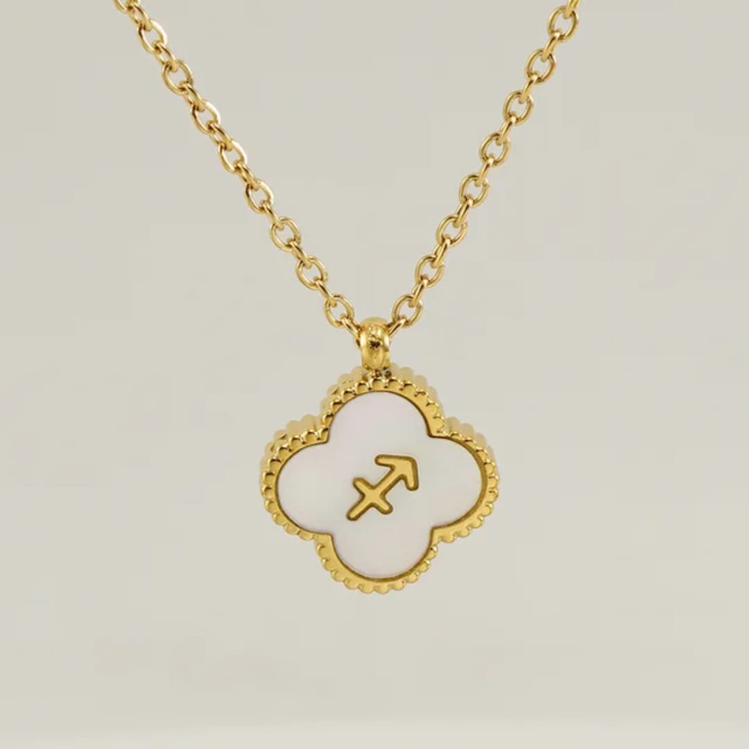 Reversible Zodiac Clover Necklace