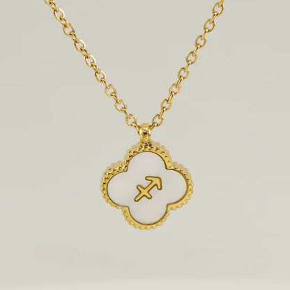 Reversible Zodiac Clover Necklace