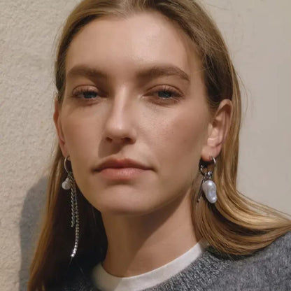 Split Pearl Drip Earrings