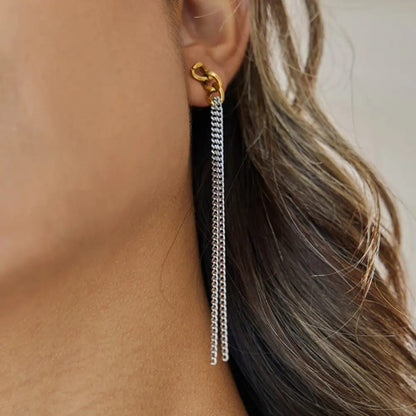 Silver Chain  Earrings